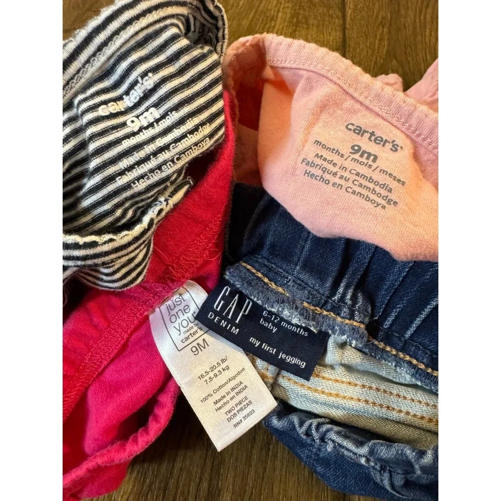 Baby Girl 9 6-12 Months‎ Outfits Long Sleeved Bodysuits Shirts Pants Clothes Lot